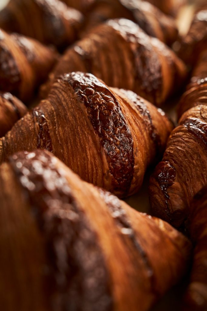 Croissants baked to golden brown perfection