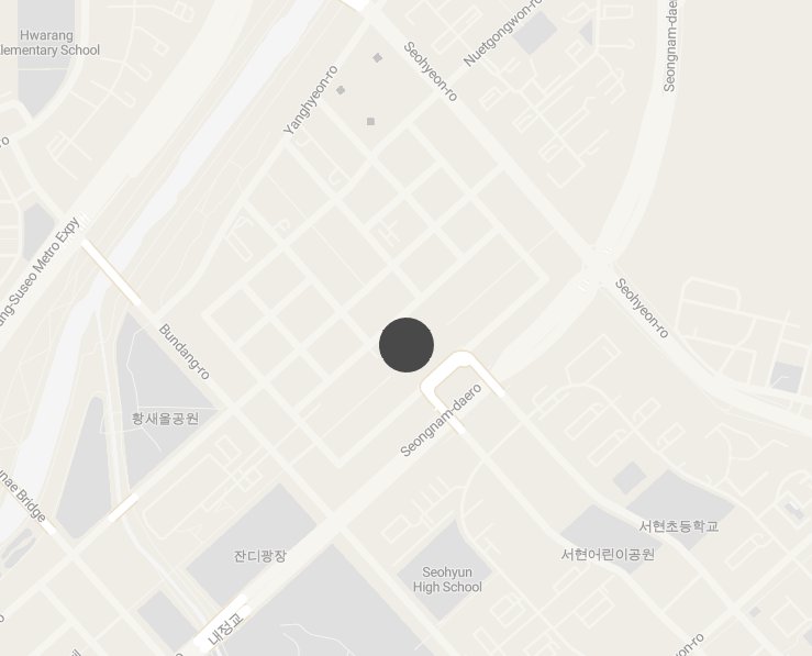A neighborhood map showing the location of our Bundang bakery