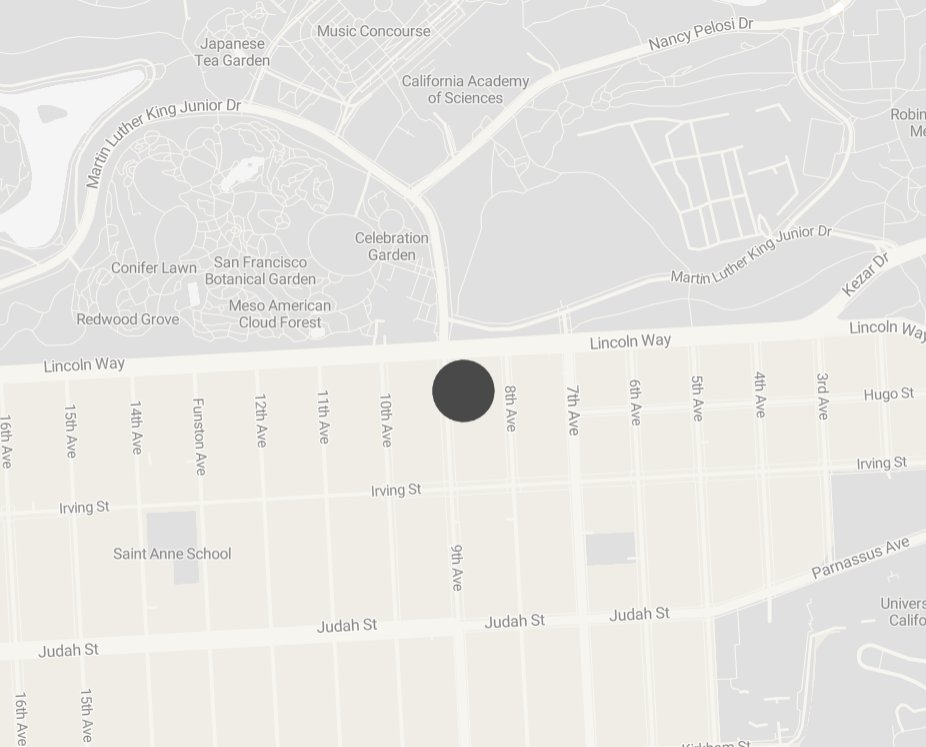A neighborhood map showing the location of our Inner Sunset bakery