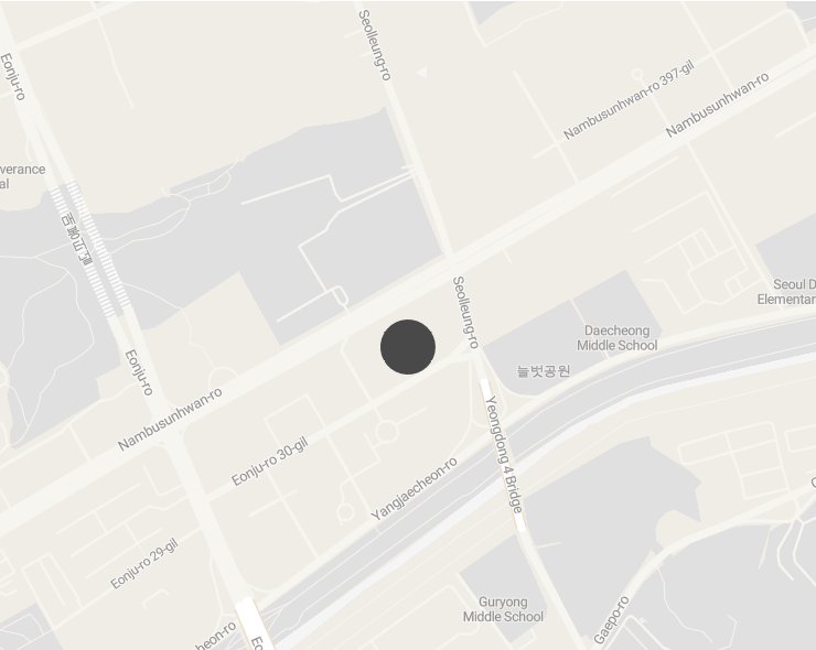 A neighborhood map showing the location of our Dogok bakery