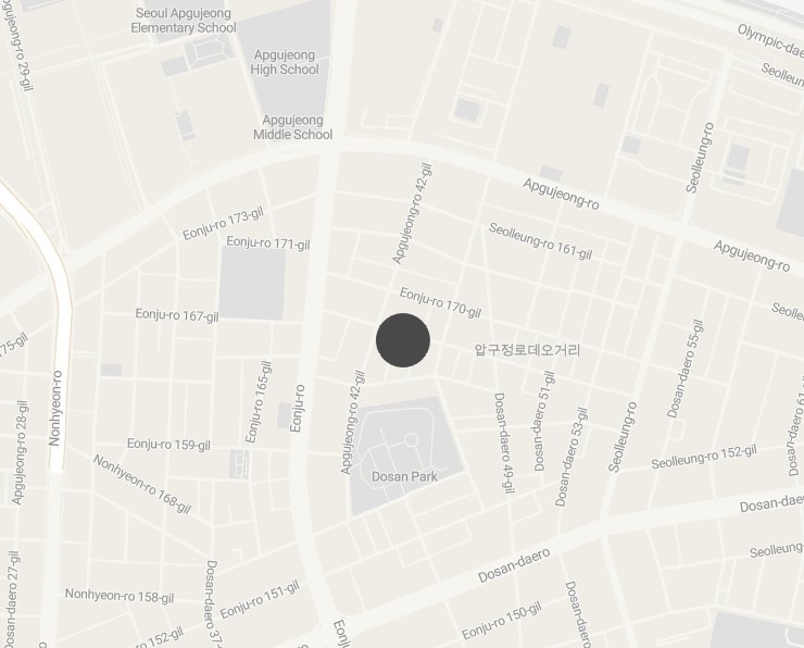 A neighborhood map showing the location of our Dosan bakery