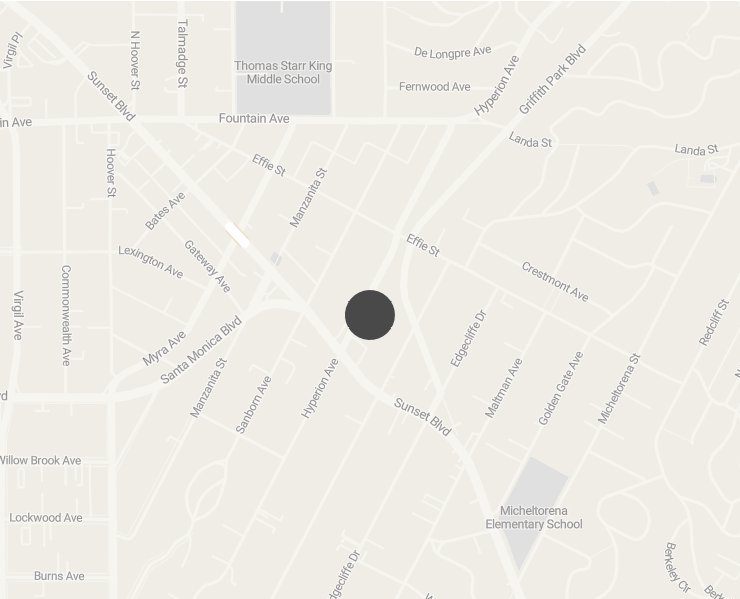 A neighborhood map showing the location of our Silver Lake bakery