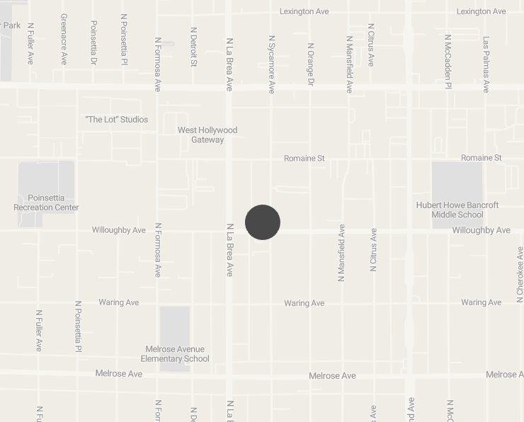 A neighborhood map showing the location of our Sycamore bakery